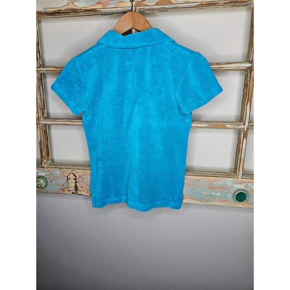 Vintage Lilly Pulitzer Turquoise Terrycloth collared top ladies small - Picture 7 of 7
